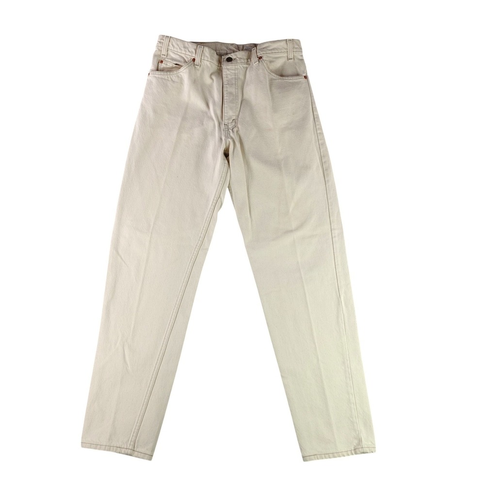 Levi's 550 Jeans Mens 35x34 Beige Relaxed Tapered Orange Tab Made in USA Vintage